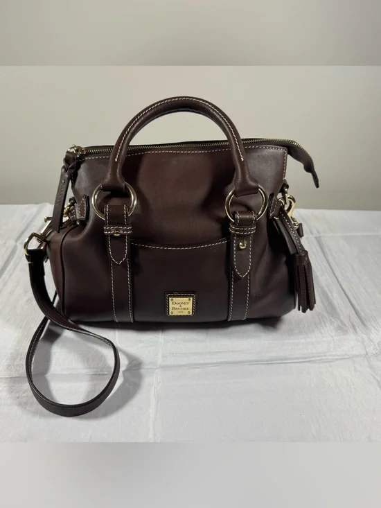 Dooney & Bourke Florentine Large Satchel Chestnut Leather