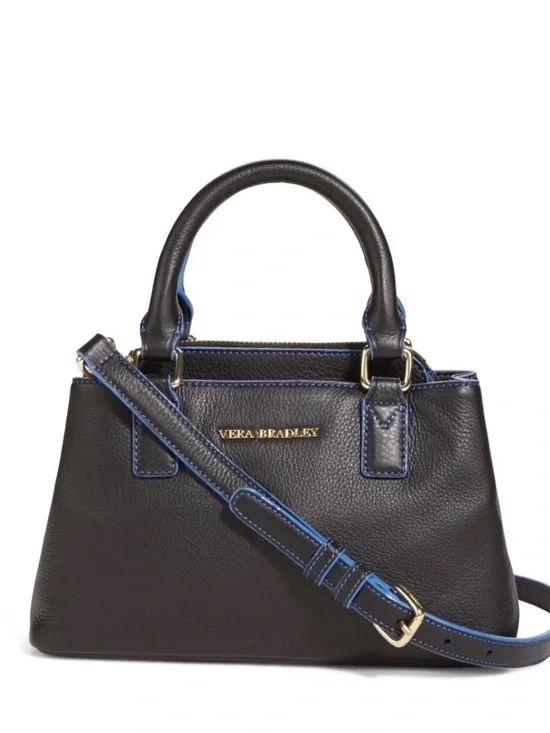 Vera Bradley Leather Emma Mini Crossbody In Black