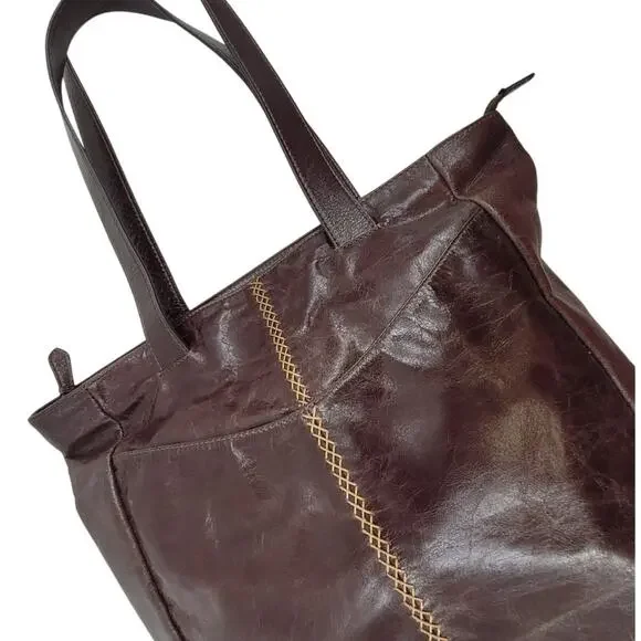 National Geographic Distressed‎ Leather Tote Dark Academia Travel Bag bohemian