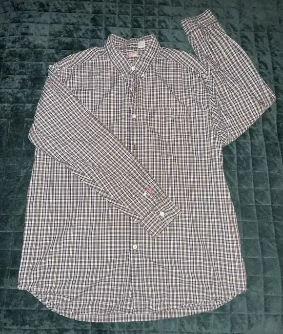 Levi’s Red Tab Gray And Black XL Plaid Long Sleeve Shirt