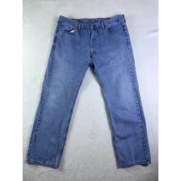 Levi's 505 Jeans Mens 40x30 Blue Denim Medium Wash Straight Leg Regular Fit