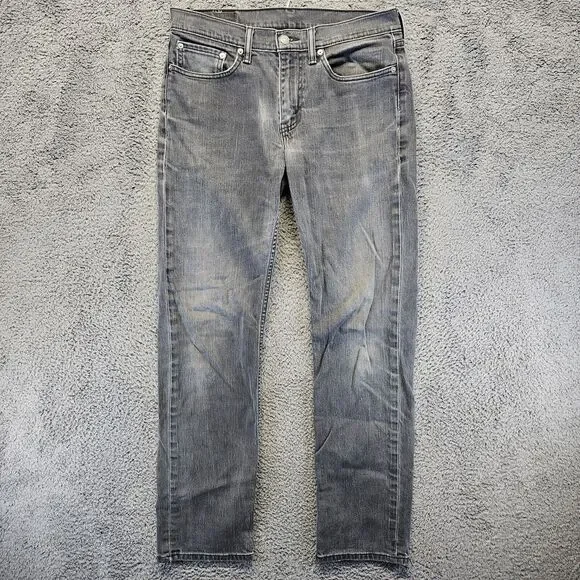 Levis 514 Jeans‎ Men Size 32x34 Black Denim Straight Leg Zip Fly