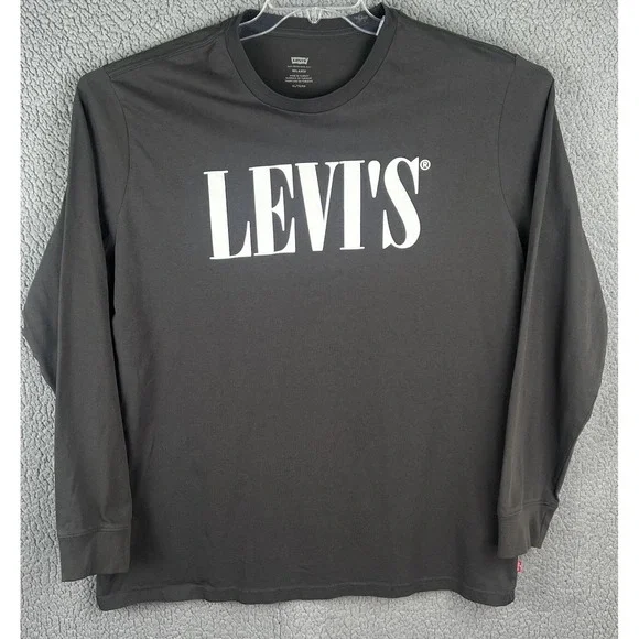 Levi's Shirt Mens XL Gray Long‎ Sleeve Relaxed Fit Graphic Logo NWT​