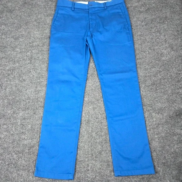 Levi Strauss & Co Mens Chino Pants Cobalt Blue Twill W34 L32 Straight Leg