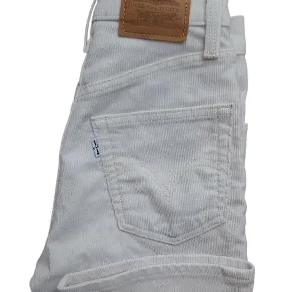 Levi's Ribcage Crop Boot Corduroy Whiteish/Cream color jeans. Size 24