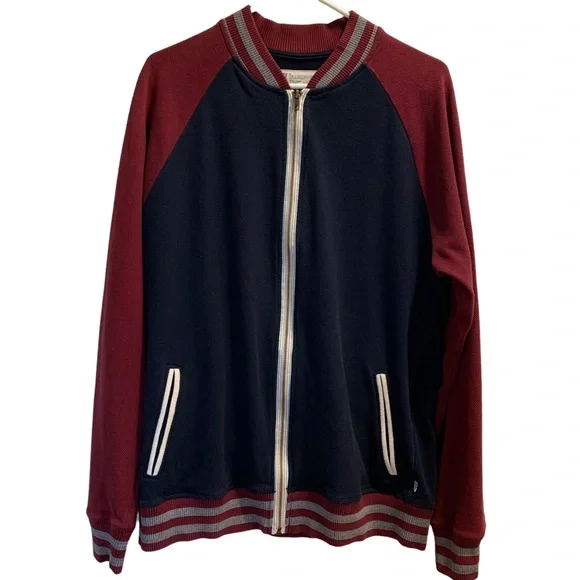 Levi’s Mens Blue & Burgundy Varsity Style Slim Fit Jacket Size XL