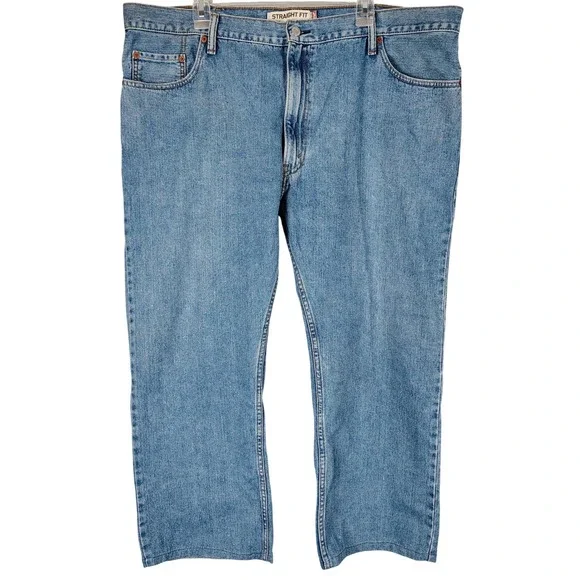 Levis 505 Straight Fit Mens Blue Denim Jeans‎ 44x30 Hemmed to 26.5 Inseam Medium
