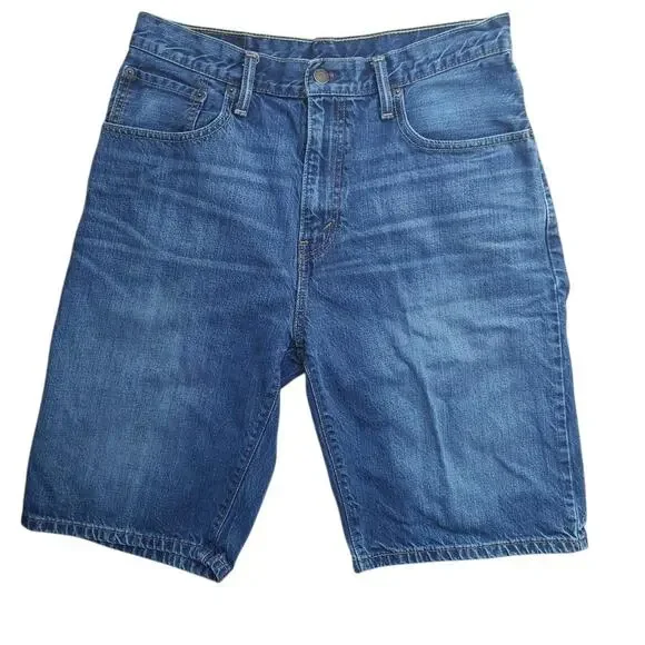 Levi's 569 Loose Straight Denim Shorts W32 Medium Wash Men's Jean Shorts Y2K
