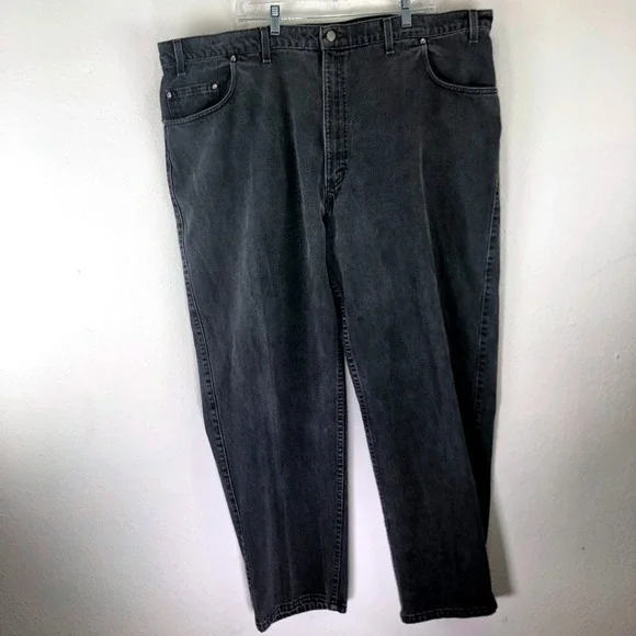Vintage 1998 Levis 545 Loose Fit Jeans Mens 48x30 Black Orange Tab Y2K
