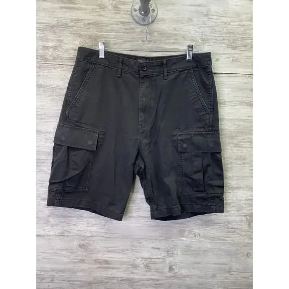 Levis Cargo Shorts Mens 33 Black Cotton‎ Utility