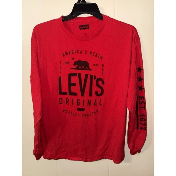 Levi's Men's Long Sleeve Tshirt Red