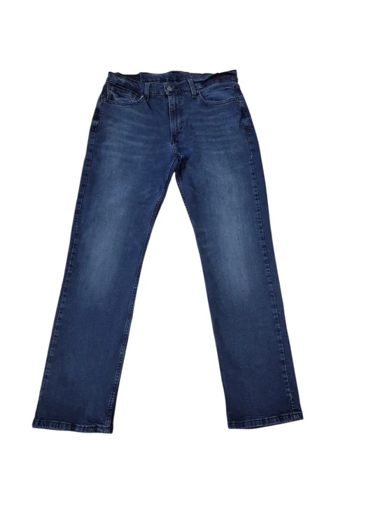 Levi's 514 Straight Cotton Elastane Blend Blue Jeans Men's Size 33/32 Pre-owned