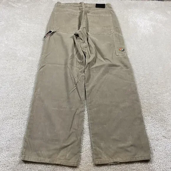 VTG Levis L2 Pants Mens 32x32 Beige Corduroy Carpenter Baggy Wide Leg Workwear