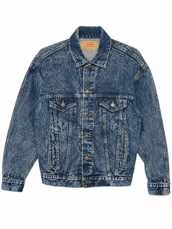 Vintage Levi's Type III 70507 Acid Wash Denim Trucker Jacket USA Small