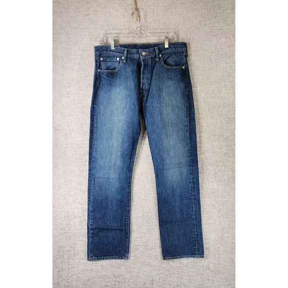 Levi's 501 Button‎ Fly Jeans Blue Denim Men's 34x32 (Actual 34x30) Mexico