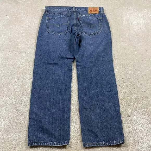 Levis 559 Jeans Mens 36x30 Blue Medium Wash Relaxed Straight Zip Fly Denim