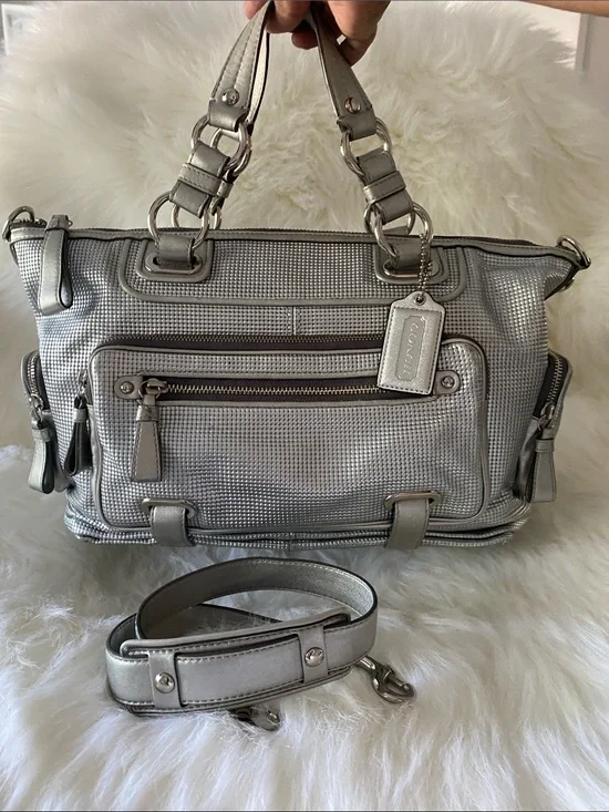 Coach Cambridge Collection Textured Metallic Alexa Large Satchel