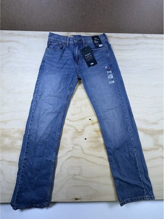 NEW Levis 505 Regular Jeans Mens 30x30 Blue Med Wash Stretch Straight Leg Denim
