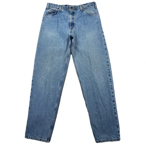 Vintage Levi's 550 Relaxed Fit Tapered‎ Leg Orange Tab Denim Jeans Actual 34x32