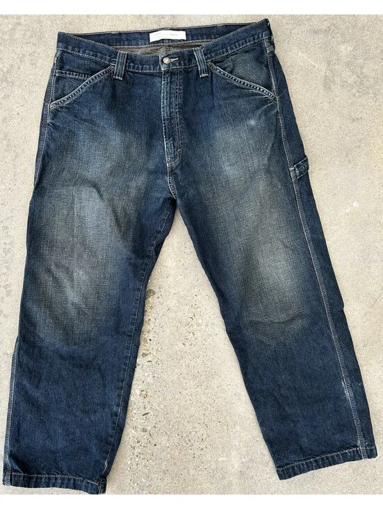 Levi Signature Gold Denim Jeans Men's Size W40xL30 Relaxed Straight Blue Stretch