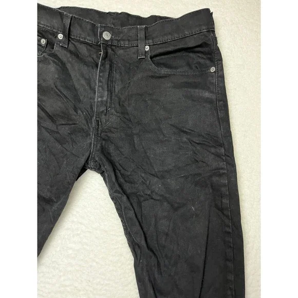Levis Jeans Mens 33x30 Black‎ 502 Regular Taper Fit Stretch Denim Pants 3869