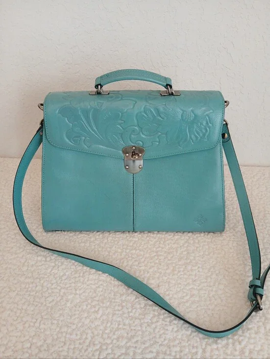 Patricia Nash Brailes Top Handle In Blue Grass