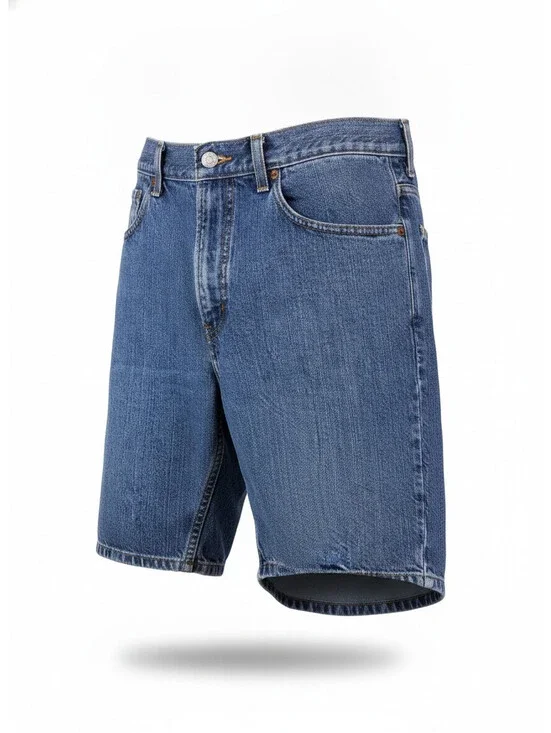 Levis 505 Regular Fit Denim Jorts Mens 33 Medium Wash Indigo Blue Cotton