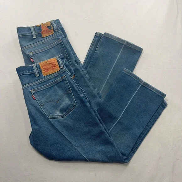 Levi's Jeans 517 Bootcut Permanent Crease Medium Wash Blue Mens 34x26