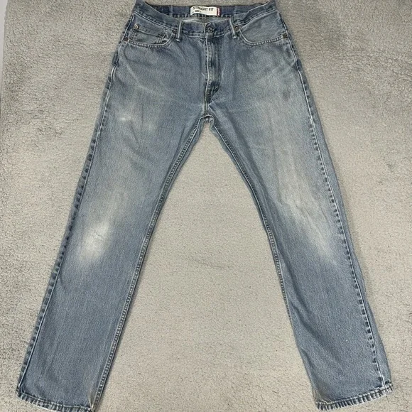 VTG Levi's 505 Batwing Jeans Men 34x34(30x31.5) Blue Denim Distress Straight Y2K