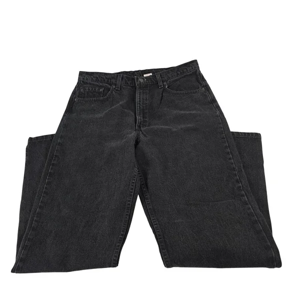 Levis 555 Relaxed Fit Straight Leg Jeans Mens 38x34 Black Denim Made in USA 90s