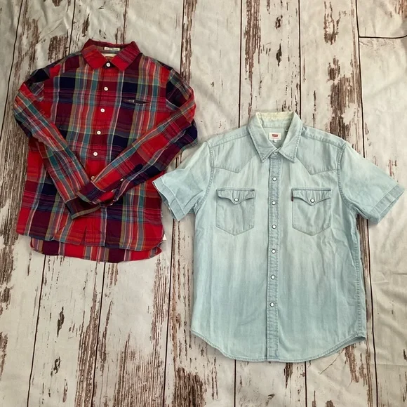 TWO‎ MENS LEVIS 100% COTTON SHIRTS