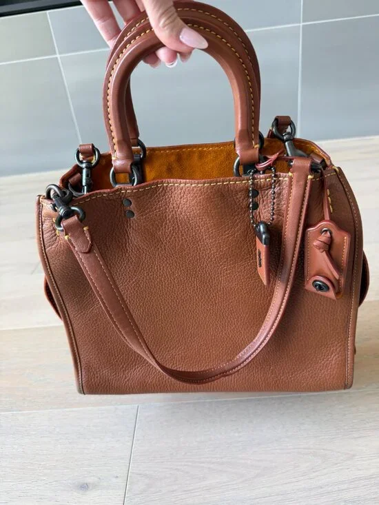 Coach 1941 Rogue 30 Style 38124 Saddle Glovetanned Pebble Leather Gunmetal
