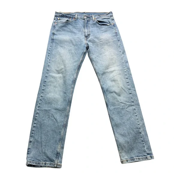 Levi's 505‎ Regular Fit Jeans Mens 34x32 Light Wash Blue 30in Inseam Denim
