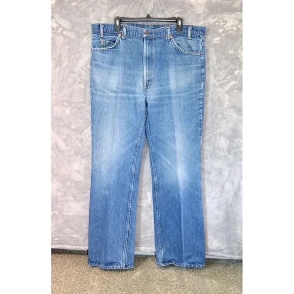 Vintage 1981 Levi's Orange Tab 517 USA Made‎ Bootcut Jeans Distressed Fade 42x34