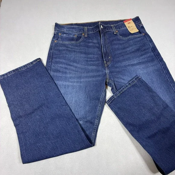 Levis 505 Regular Fit‎ Straight Leg Blue Denim Jeans Mens 36x32 Indigo NWT