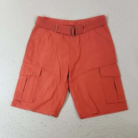 Levi's cargo shorts men's 36 x 13 orange rust heavy duty Urban outdoor Hip-Hop