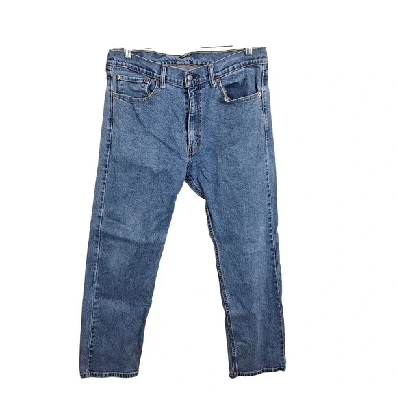 Levis 505 Regular Fit Straight‎ Leg Mens Jeans Blue Denim W36 L30 Medium Wash
