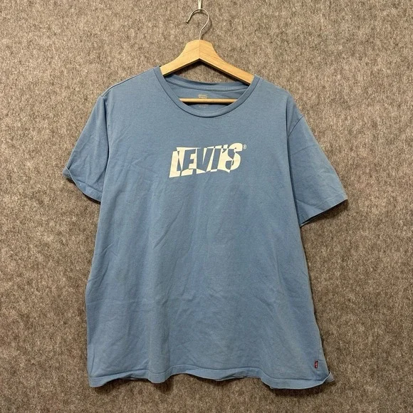 Levi's Graphic‎ Logo T-Shirt Blue Men's/Unisex XL Short Sleeve Casual Tee