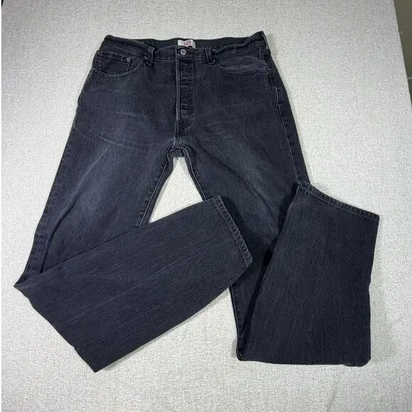 Levi’s 501 Men Black 38x38 Button Fly 5 Pocket Denim Jeans Made in Mexico Casual