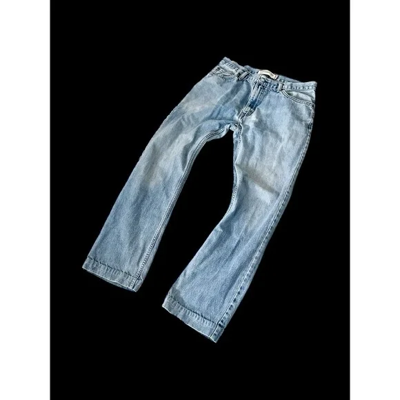90's Vintage Levi's Jeans Men's 32x29 Blue Light Wash‎ 505 Custom Bottom Hem