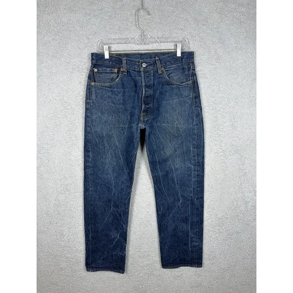 Levi's 501 Original Fit Jeans Men's Actual Size 32x30 Medium Wash‎ Whiskered