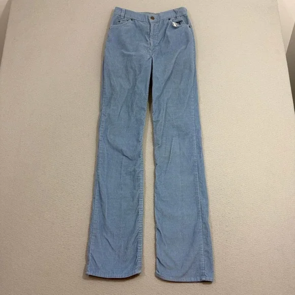 Vintage Levis Corduroy Pants Teen 28x34 USA Made 70s High Waist Flare Bootcut
