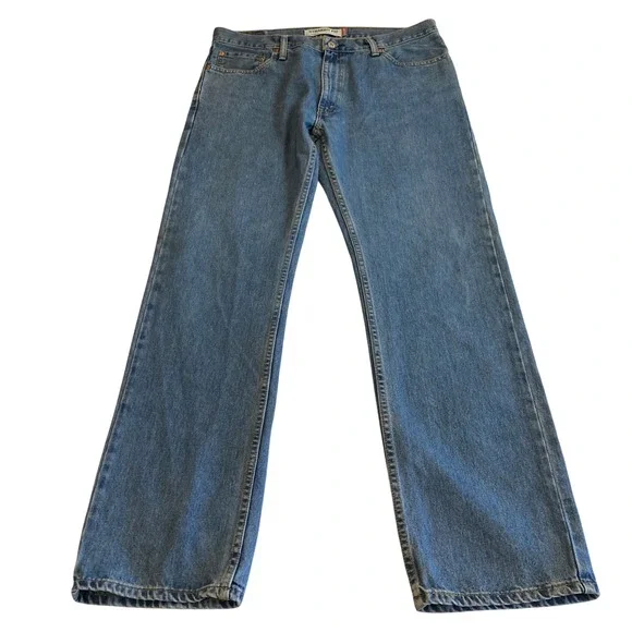 Levis 505 Mens Jeans 34x32 Straight Fit Med Wash Blue Denim 100% Cotton Mexico