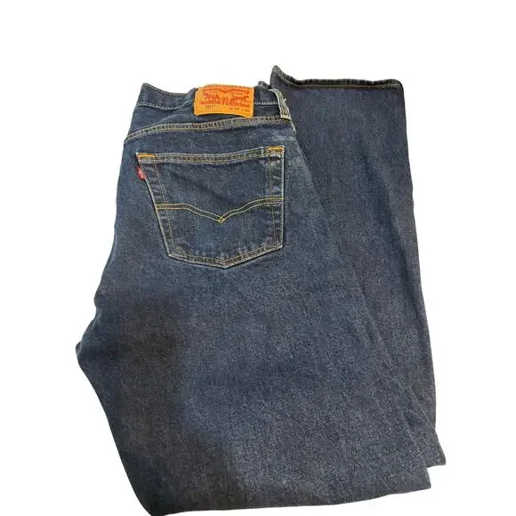 Levi's 501 Original Fit Men's Jeans W34 L32 Dark Wash Button Fly Straight Leg