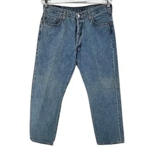 Levi's 501 Original Fit Jeans Mens‎ 36x30 Blue Straight Leg Button Fly Denim