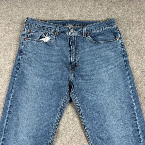Levi's 505 Jeans Mens 36x32 Straight‎ Leg Regular Fit Medium Wash Blue Denim