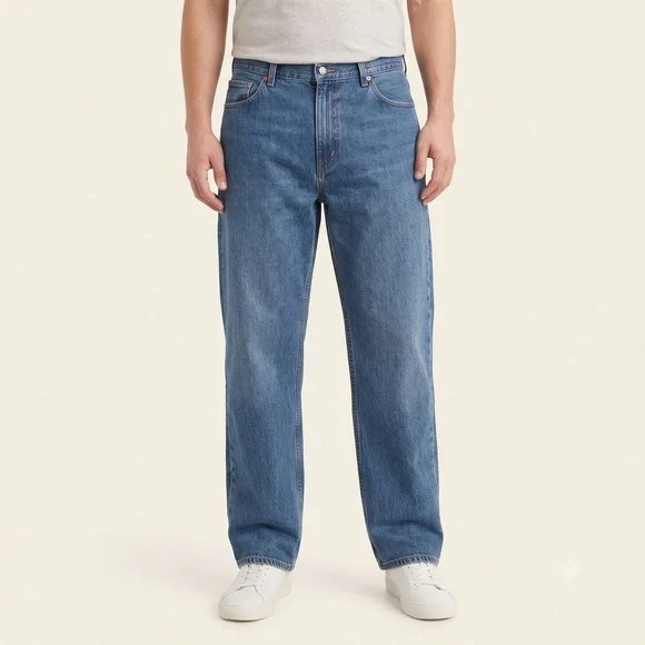 Levi's 550 Relaxed Fit Tapered Leg Jeans‎ Mens 50x32 Dark Wash Blue Denim EUC