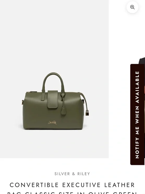 SILVER & RILEY Olive Green Structured Top-Handle Satchel