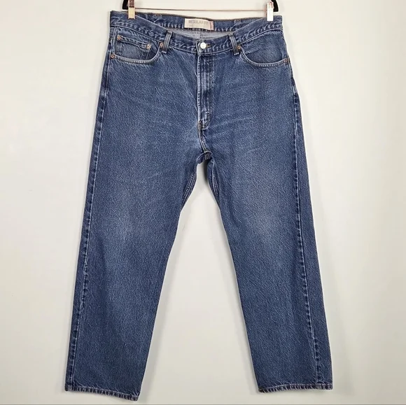 Levi's 505 Regular Fit Blue Denim Straight Jeans Size 40x32 100% Cotton