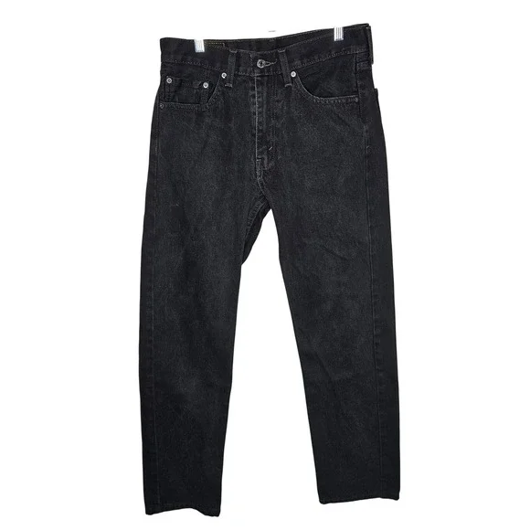 Levi's 505 Black Jeans Straight‎ Leg 100% Cotton Classic Fit Denim 30 32 L32